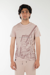 2026 Summer Comfortable <b>Peach</b> T-<b>Shirt</b> Digital Print Eco-Friendly Breathable 100% Cotton Canvas Fabric 180Gsm Casual Men's Wear - Product Image 2