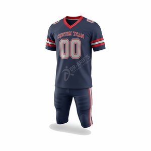 Ensemble de maillots de football américain personnalisés pour équipe, sublimés, col en V, anti-humidité, maille de marque premium, taille élastique, coupe régulière pour hommes adultes - Product Image 4