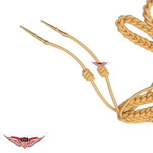 Gold Aiguillette Shoulder <b>Cord</b> Twisted Aiguillette with Metallic Golden Tip - Product Image 2