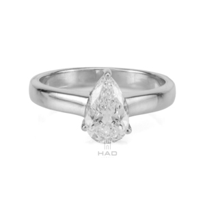 Anillo de compromiso solitario con diamante cultivado en laboratorio, oro blanco, elegante anillo nupcial, joyería fina de lujo, regalo para mujer - Product Image 2