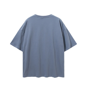 T-shirt court sportif pour homme, qualité supérieure, avec logo personnalisé sur le devant, en polyester/coton épais délavé à l'acide, 220g, écologique, coupe oversize, effet soyeux - Product Image 2