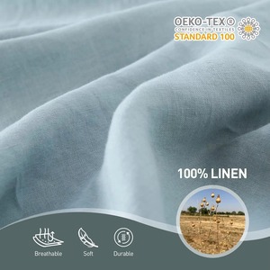 Juego de Sábanas de Lino para Hotel, 4 Piezas, King Size, Sábanas Planas y Ajustables, 100% Lino Orgánico - Product Image 6