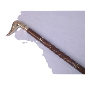 AYAANS-Bastones médicos de base cuádruple para caminar, bastón de madera con incrustaciones de latón para personas mayores - Product Image 4