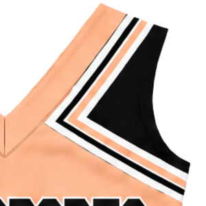 Haut d'uniforme de cheerleading Peach sans manches, col en V, pour femmes et filles, idéal pour les performances, les équipes sportives, les concours de danse et le sport - Product Image 3