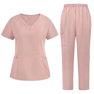 Custom Logo Unisex Hospital Nurse <b>Scrubs</b> Stretch Breathable Polyester Spandex Medical <b>Scrub</b> <b>Top</b> for Doctors & Nurses - Product Image 1