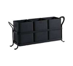 Organisateur de couverts en bois artisanal avec poignées de transport pour une utilisation élégante dans l'hôtellerie - Product Image 3