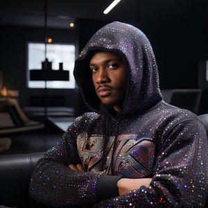 เสื้อมีฮู้ดสุดหรูโอเวอร์ไซส์ผ้าฝ้ายมีฮู้ด Bended unisex hip hop BLANK streetwear พิมพ์ลายโลโก้ที่กำหนดเองสำหรับผู้ชาย - Product Image 2