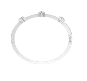 Bracelet à trois pierres en diamant rond cultivé en laboratoire certifié IGI en or jaune/blanc/rose 9 carats - Product Image 3