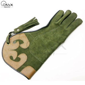 Guantes de Cetrería de Cuero Vacuno con Logotipo Personalizado, Guantelete de Entrenamiento Duradero, Guantes Resistentes a Arañazos para Manipulación de Mascotas - Product Image 2