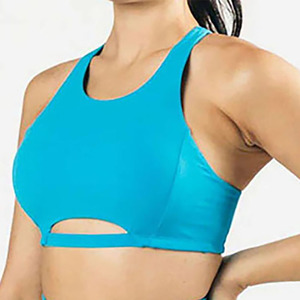 Custom <b>Blue</b> Sports <b>Bra</b> Breathable Shockproof Padded <b>Bras</b> Athletic Running Fitness Gym Workout Yoga Top Women - Product Image 3