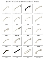 Poignées de meubles modernes en alliage de zinc, finitions nickel brossé/bronze huilé pour armoires de cuisine et villas extérieures