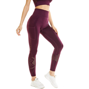 Women Solid Color Racerback Sports Bra High Waist <b>Leggings</b> Seamless Yoga Set Medium Support Breathable <b>Mesh</b> Purple - Product Image 3