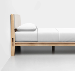 Auberge du Soleil - Base de Cama de Madera de Teca Sólida, Plataforma Baja, Tapizada en Tela Ecológica, Resistente, para Interiores, Tamaño King, Kiky Home - Product Image 2