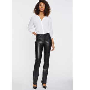Pantalones de Cuero Sintético PU Negro Brillante para Mujer, Pantalones de Invierno a Prueba de Viento, de Cintura Alta con Botones, Ropa Exterior de Moda Urbana - Product Image 3
