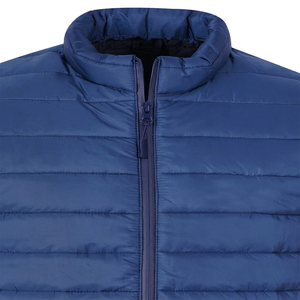 Chaleco Acolchado Ligero Impermeable Azul Marino para Hombre, Cuello Alto, Cierre de Cremallera, Chaleco de Otoño, ODM - Product Image 6