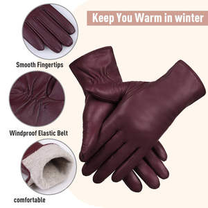 Guantes de Moda de Cuero para Mujer Hechos a Medida, Transpirables, Cómodos, Nuevo Diseño Popular, Material Personalizado, Guantes de Moda de Invierno - Product Image 6