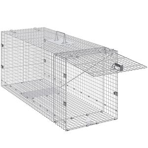 Trampa para Mapaches, Trampa para Animales Vivos, 50"x20"x26", Hierro Galvanizado, Plegable, con Asa de Transporte - Product Image 1