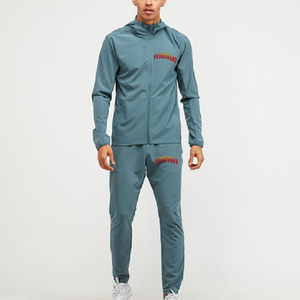Ensemble de survêtement à capuche pour homme YUONBRAND, couleur turquoise, séchage rapide, 100 % coton respirant, vêtement d'hiver, imprimé numérique avec lettres sur le devant - Product Image 1