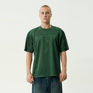 Camiseta de malla holgada de moda urbana de fútbol en oferta, color verde oscuro, manga corta, cuello redondo, transpirable - Product Image 2