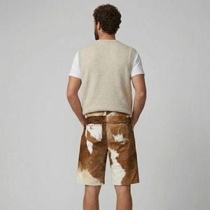 <b>Men</b> Genuine Cowhide <b>Shorts</b> Premium <b>Leather</b> Hide Casual Fashion Streetwear Modern Durable Custom Fit Designer Bottoms Wear - Product Image 4