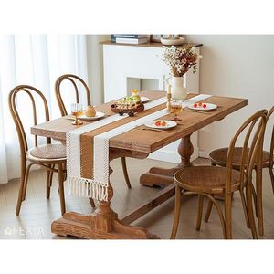 12x72 Inches Boho Macrame <b>Table</b> <b>Runner</b> with Tassels Hollow-Out Design for Home Decor Farmhouse Rustic Style for Living Room - Product Image 3