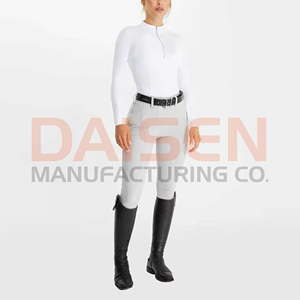 Camiseta de equitación para mujer al por mayor, capa base elástica en cuatro direcciones, antibacteriana, de spandex y poliéster, ajuste ceñido - Product Image 5