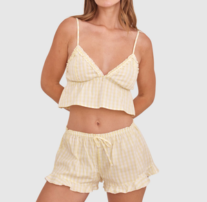Conjunto de Pijama para Mujer, Top Corto con Tirantes Finos y Volantes, y Pantalones Cortos, 2 Piezas, Ropa de <span class=keywords><strong>Dormir</strong></span> Suave y Transpirable para el Verano y el Descanso Diario - Product Image 5