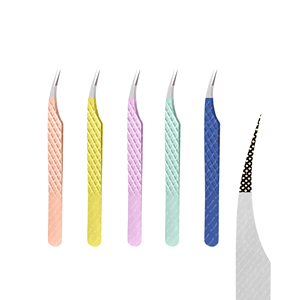 Professional Japanese Stainless Steel Diamond Grip Eyelash Tweezers With Pointed Tip Customizable Private Label - Product Image 5