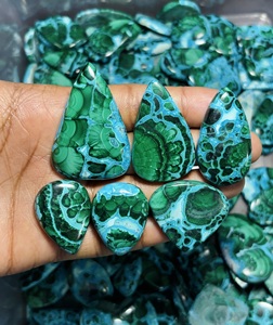 Prix de gros – Cabochons et pierres précieuses en chrysocolle et malachite 100 % naturelles de haute qualité, formes variées pour la fabrication de bijoux - Product Image 1