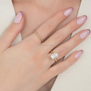 IGI/GIA Lab Grown Cut Diamond Vintage 14k jaune mariage/bague de fiançailles unisexe or blanc fin pour anniversaire fête-digne - Product Image 3