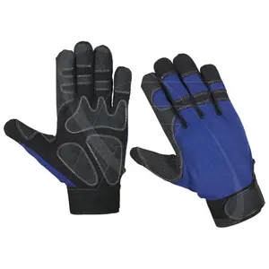 Most Selling Enhanced Quality Synthetic Leather Mechanic Gloves Grippy Reinforcement Palm Safety leather Gloves from Pakistan