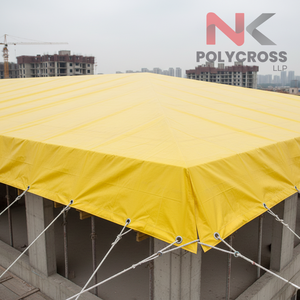 Bâche de protection temporaire extérieure imperméable en PE robuste, résistante aux UV et anti-poussière pour la protection des toitures de construction - Product Image 2