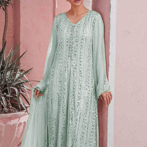 คอลเลคชั่นพิเศษสำหรับวันอีด ชุดสัลวาร์ คามีซสำหรับผู้หญิง รุ่นใหม่ล่าสุด ปี 2025 สำหรับงานปาร์ตี้ ชุดสัลวาร์ คามีซดีไซน์เนอร์ - Product Image 2