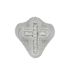 <b>Silver</b> Moissanite Hip Hop <b>Ring</b> For <b>Men</b> And Women 925 Sterling <b>Silver</b> Iced Luxury <b>Ring</b> GRA Certified - Product Image 1
