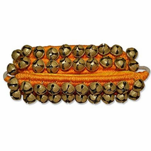 Ghongroo à 2 rangs en laiton orange pour la danse Bharatanatyam et Salangai, clochettes de danse classique indienne, ghongroo traditionnel indien pour les pieds - Product Image 1