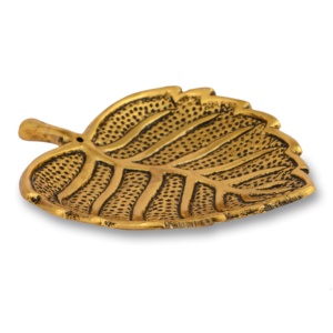 Nuevo Porta Incienso en Forma de Hoja Chapado en Oro, Decoración para el Hogar o Templo, Artesanía Metálica Antigua, Regalo de Boda - Product Image 2