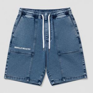 Men's Acid Washed Shorts Drawstring Screen Printed Summer Vintage Street Cotton Custom logo Men Acid Wash Shorts Customized - Product Image 6