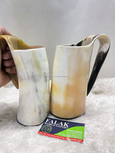 Cuerno para beber vikingo indio genuino de alta calidad, taza de cuerno de búfalo tallada antigua, decoración navideña pulida, Animal elegante - Product Image 4