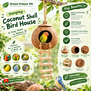 Hergestellt in Vietnam: Premium Kokosnuss-Haustierhaus – Langlebiges, umweltfreundliches Versteck & Hängekäfig-Zubehör für Kleintiere - Product Image 1