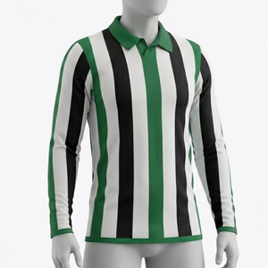 T-shirt de football pour homme de qualité supérieure, sublimation, col plat tricoté, brassard, 100 % polyester micro-interlock 160 g/m² - Product Image 1