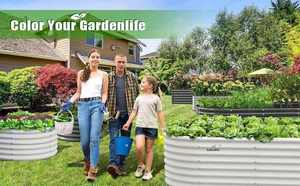 Jardinera Elevada Grande para Exteriores, de Aluminio, para Cultivar Verduras, Flores y Hierbas, Diseño Decorativo Galvanizado, Uso Duradero, OEM ODM - Product Image 3