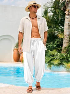Pantalons baggy à la mode pour hommes, coupe large, en coton, vêtements streetwear - Product Image 5