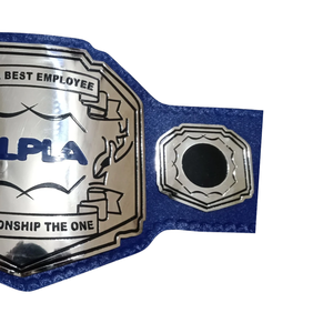 Ceinture de champion Alpla pour les meilleurs employés, ceinture de récompense personnalisable avec sangle bleue, trophée de haute qualité pour la reconnaissance des employés - Product Image 4