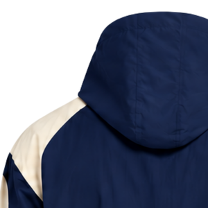 <b>Mens</b> Navy Blue Neutral Nylon Quarter Zip <b>Hoodie</b> Shorts Set Contrast Panel Lightweight Training <b>Running</b> Sports Outfit - Product Image 5