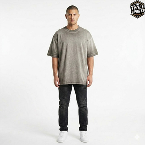 Nouvel Arrivage T-shirt Oversize Unisexe en Coton Délavé Vintage Coupe Ample Streetwear Personnalisable avec Logo ou Vierge - Product Image 4