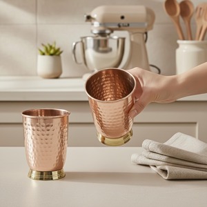 Verre à eau vintage empilable en cuivre robuste avec finition solide, écologique et portable pour usage domestique - Product Image 5