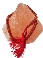 TIMELESS CRAFT Misbaha Tasbih classique en ambre rouge, écologique, 33 perles de prière, en résine peinte à la main, chapelet musulman, décoration d'intérieur