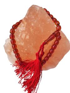 Misbaha Islámica Roja Ámbar, Tasbih de 33 Cuentas de Resina Hechas a Mano con Borla, Rosario Musulmán, Regalo de Eid para Él y Ella - Product Image 2