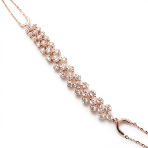 18K Rose <b>Gold</b> Diamond Bracelet 3.16 CT Round Lab Grown Diamond 10.66g <b>Solid</b> <b>Gold</b> Multi-Row Statement Luxury Fine Jewelry <b>Bangle</b> - Product Image 3