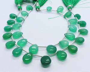 ลูกปัดออนิกซ์สีเขียวธรรมชาติทรงลูกแพร์เรียบเนียนขนาด 8x12 มม. ลูกปัดออนิกซ์สีเขียวทรงลูกแพร์ขนาด 7 นิ้ว สำหรับทำเครื่องประดับขายส่ง - Product Image 5